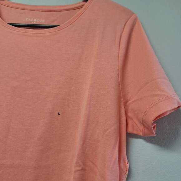 Talbots Tee Shirt Basic Pink Short Sleeve Womens Large - Picture 3 of 7